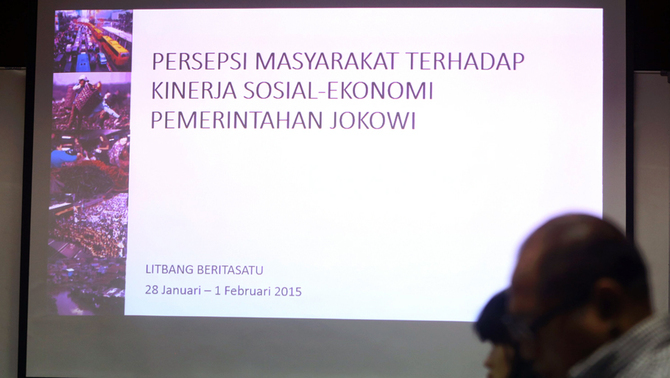 Pemaparan hasil survei Litbang Beritasatu tentang 