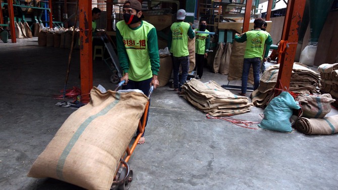 Pekerja beraktivitas di pabrik pengelolaan jagung di Kediri, Jawa Timur, belum lama ini. Ekspor benih jagung hibrida ke Srilanka dan juga Pakistan ditargetkan bisa terpenuhi total 500 ton senilai 1,5 juta dolar AS dan tahun depan diharapkan bisa meningkat menjadi 1.000 ton senilai 3 juta dolar AS.