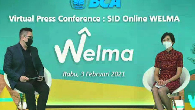 SEVP Wealth Management BCA Christine Setyabudhi (kanan) saat launching fitur baru SID Online, Rabu, 3 Februari 2021. Fitur pendaftaran Single Investor Identification (SID) Online memfasilitasi dan memudahkan nasabah dalam melakukan pendaftaran nomor SID sebagai syarat melakukan transaksi investasi.