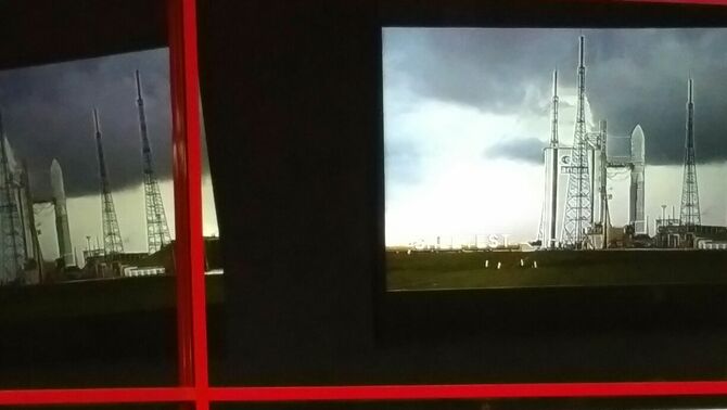 Lokasi peluncuran roket atau rocket launch pad yang membawa satelit BRIsat di Kourou, Guyana, seperti tampak dari ruang monitor, 18 Juni 2016.