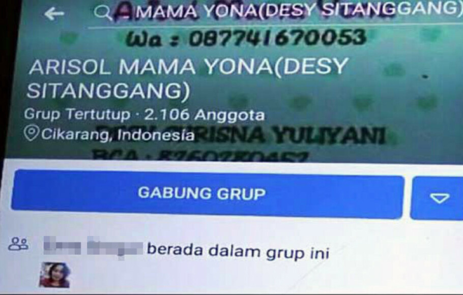 Polrestro Bekasi Tetapkan Tersangka Kasus Penipuan Arisan Online Mama Yona 