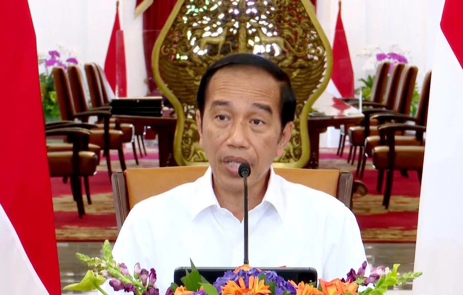 Presiden Jokowi pada konferensi pers perihal Pengalihan Subsidi BBM, Sabtu 3 September 2022.