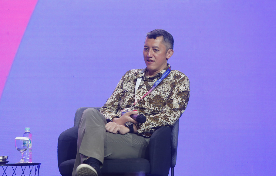 CEO Indico Andi Kristianto menjadi pembicara saat Investor Daily Summit 2022, di Jakarta, Selasa, 11 Oktober 2022.