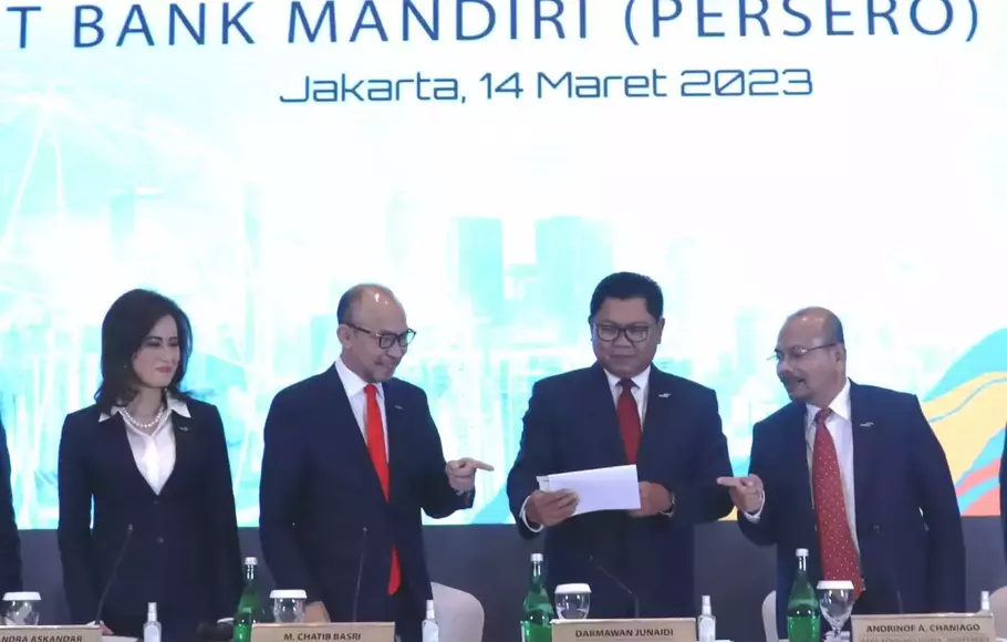 Bank Mandiri menggelar Rapat Umum Pemegang Saham Tahunan (RUPST) 2023 di Jakarta, Selasa, 14 Maret 2023.