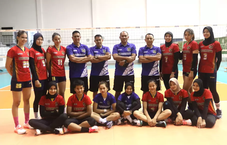 Skuad Timnas Voli Putri Indonesia di SEA Games 2021. 