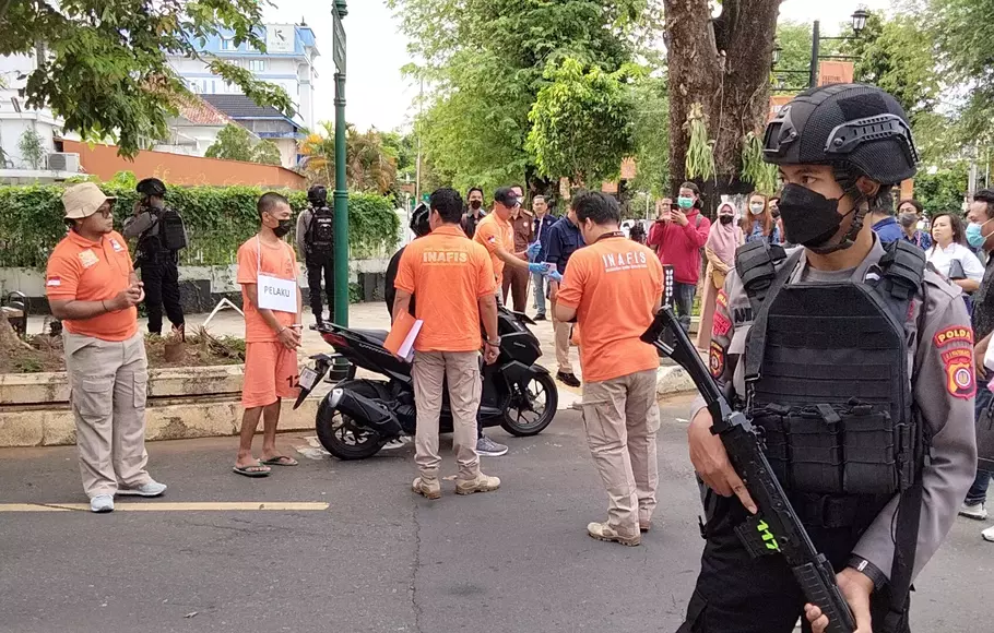 Direktorat Reserse Kriminal Umum Polda Daerah Istimewa Yogyakarta menggelar rekonstruksi kasus pembunuhan dengan cara mutilasi yang terjadi di Kaliurang.