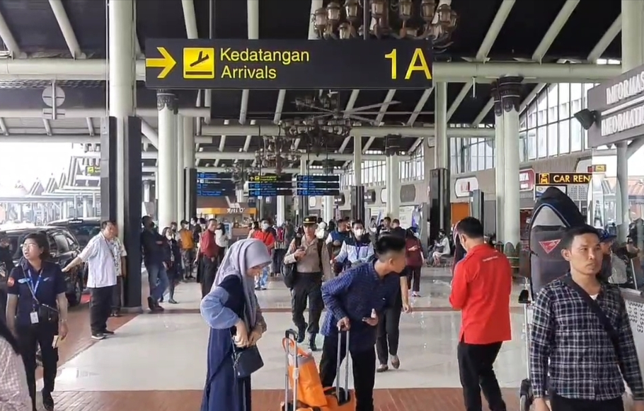 Suasana Terminal 1 Terminal Kedatangan domestik Bandara Soekarno-Hatta.