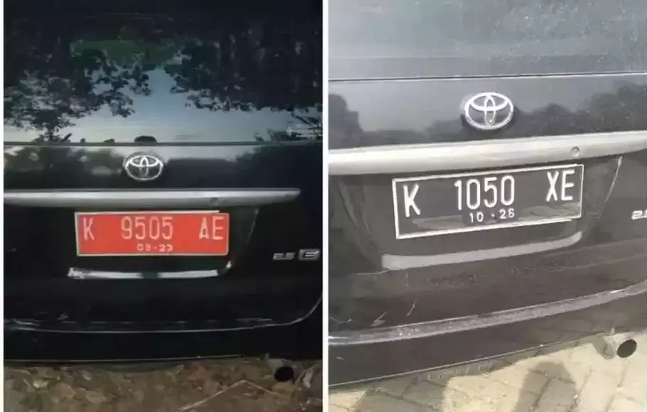 Mobil dinas operasional setda Blora diganti menjadi pelat hitam untuk antar jemput biduan. 
