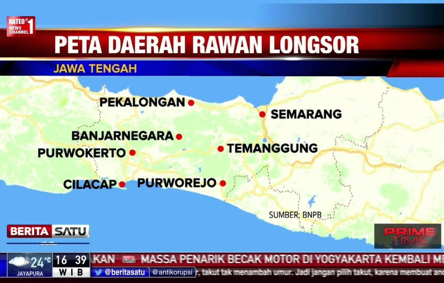 BNPB Rilis Peta Daerah Rawan Bencana Longsor