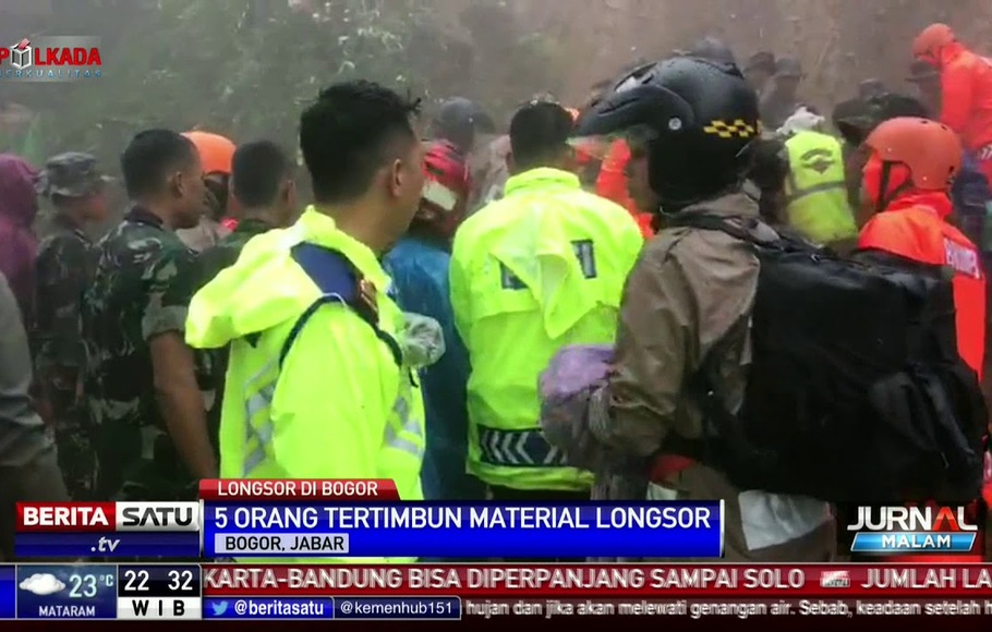 Korban Longsor Puncak Bogor Telan Dua Korban Jiwa