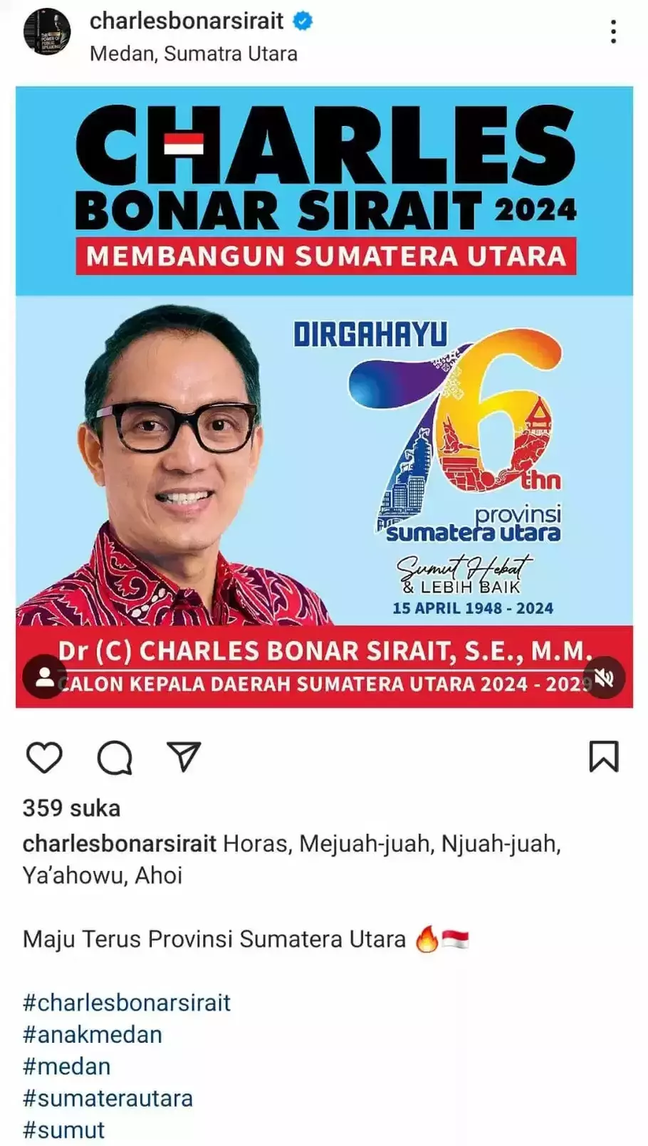 Charles Bonar Sirait - (Beritasatu.com/Instagram)