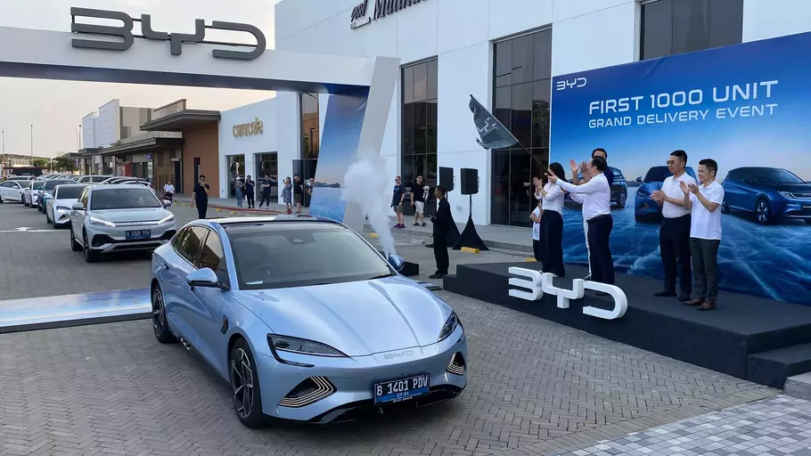 Produsen mobil listrik dari China, BYD. - (Beritasatu.com/-)