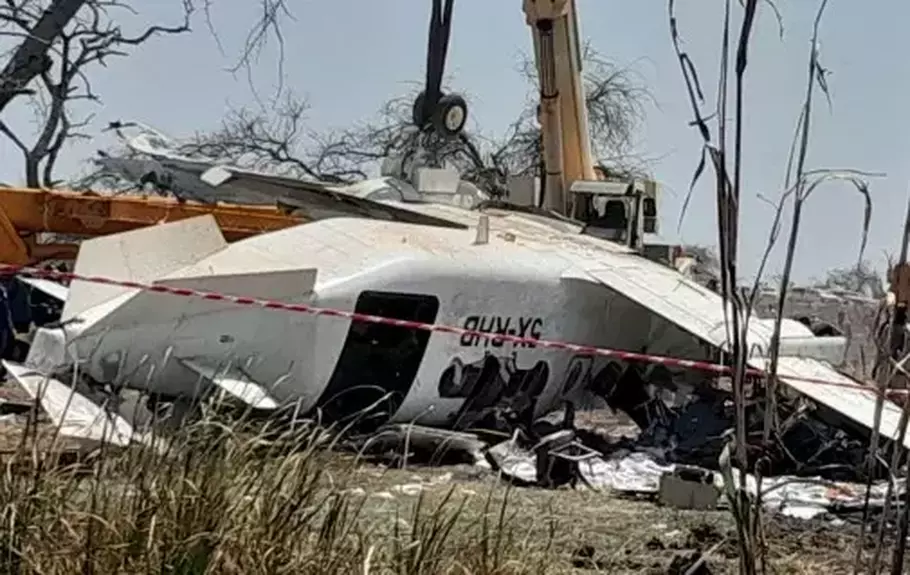 Pesawat jatuh di Sudan Sellatan. - (VN Express/VN Espress)