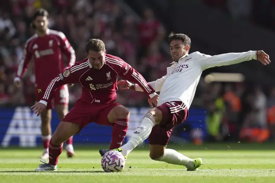 Liverpool menjamu Arsenal di Anfield, Minggu (31/8/2025). - (AP/Jon Super)