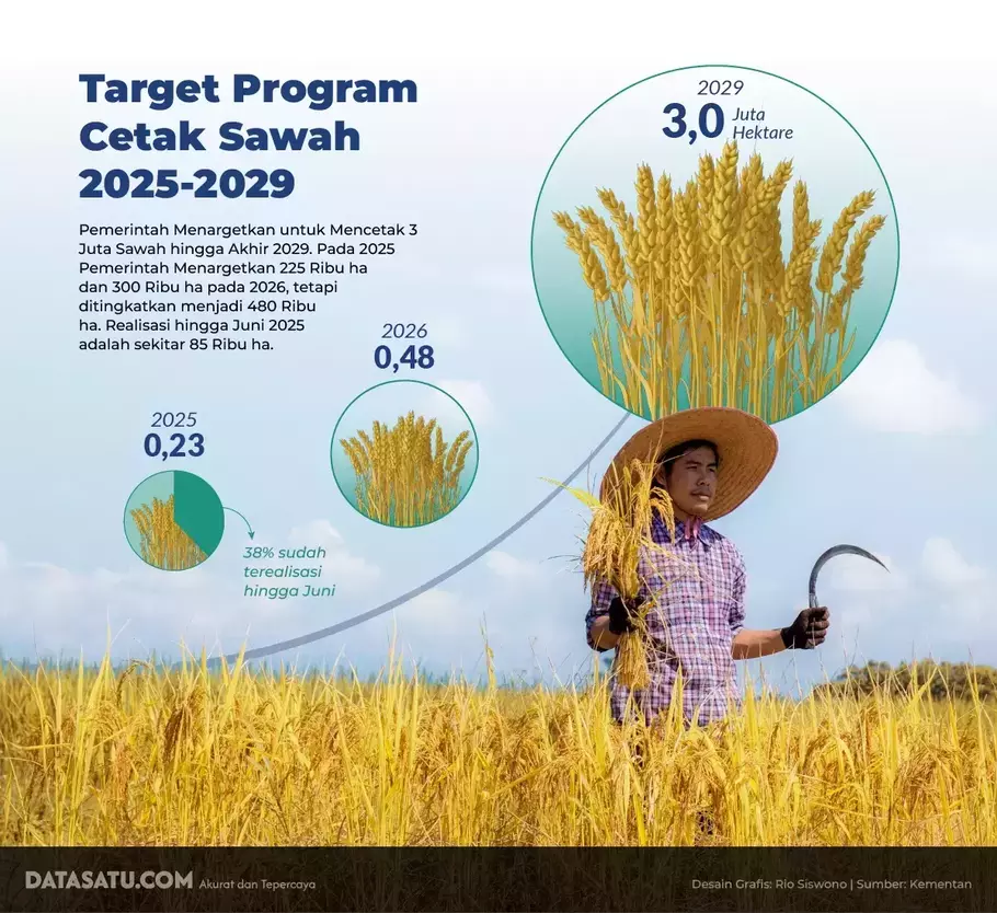 Target Program Cetak Sawah 2025-2029 - (Beritasatu.com/Datasatu.com/Rio Siswono)