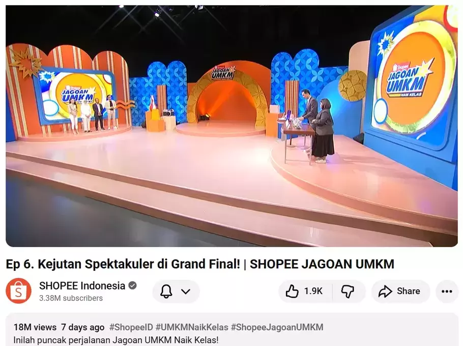 Episode final Shopee Jagoan UMKM mencatatkan total views hingga lebih dari 18 juta. - (Shopee/Istimewa)