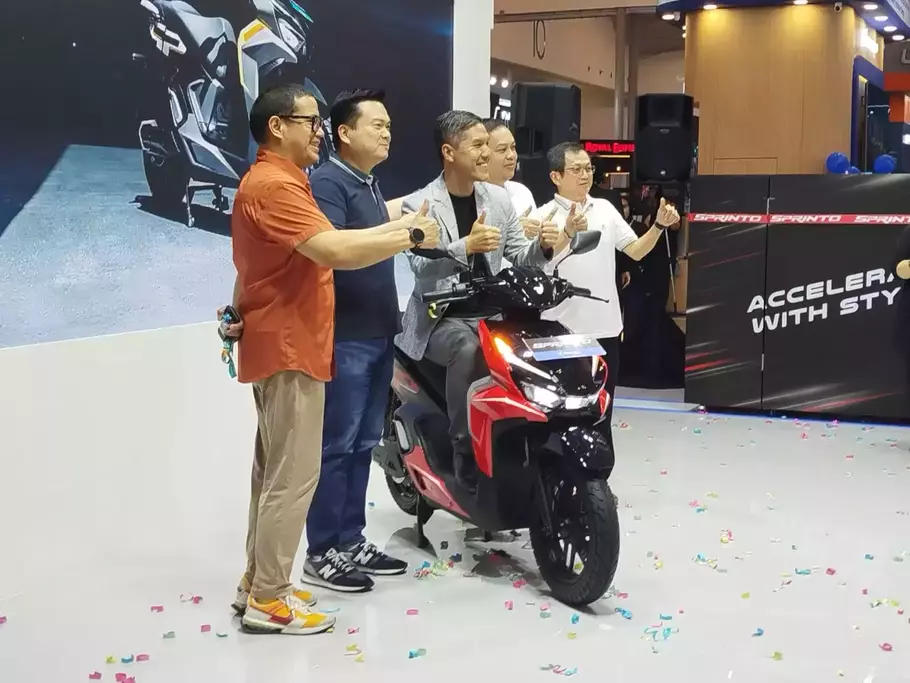 Indomobil eMotor meluncurkan motor listrik ketiga mereka, Sprinto. - (Beritasatu.com/Wahyu Sahala Tua)