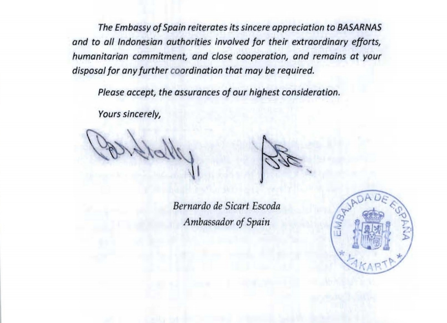Surat resmi dari Kedutaan Besar Spanyol - (Istimewa/-)