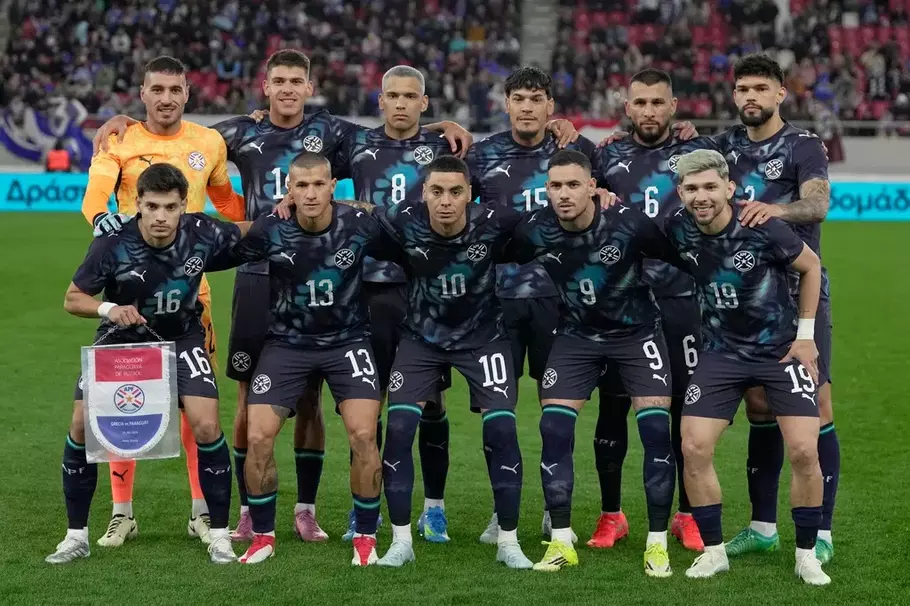 Pemain timnas Paraguay. - (AP/Thanassis Stavrakis)