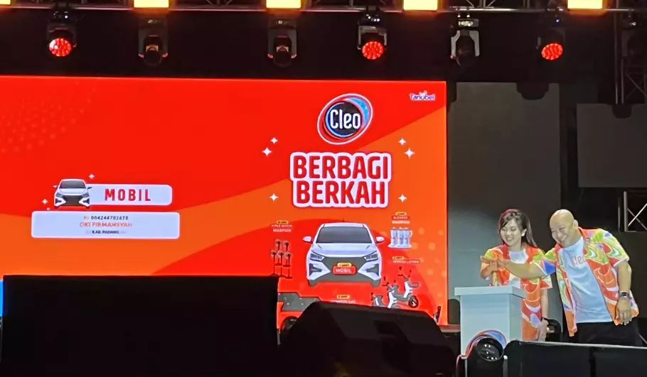 Cleo menghadirkan program undian “BERBAGI BERKAH” dengan hadiah utama satu unit mobil. - (Beritasatu.com/Gesa Vitara)