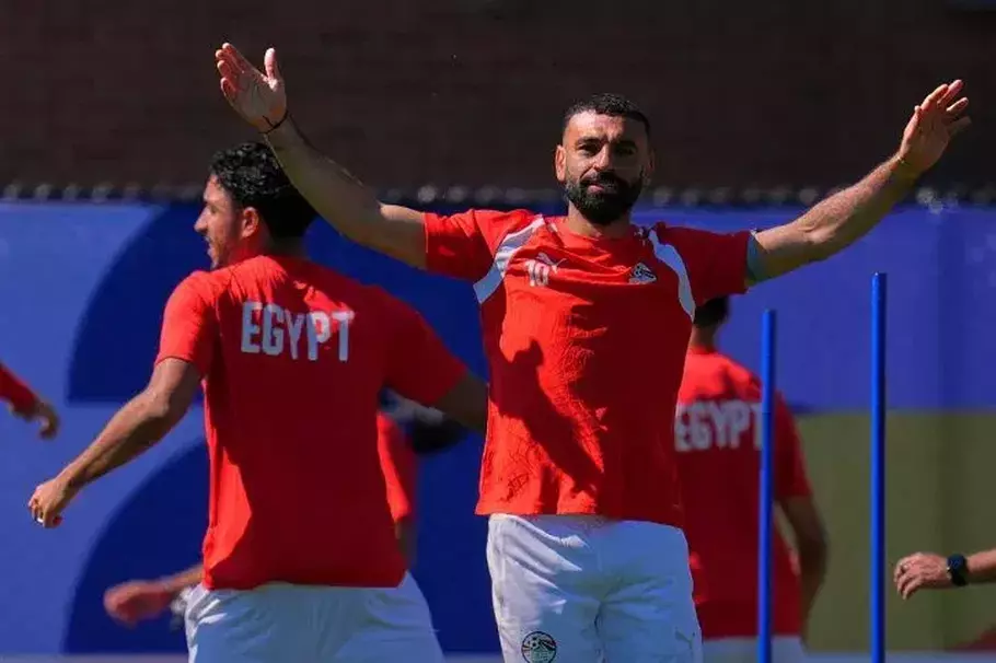 Penyerang Mesir, Mohamed Salah, mengikuti sesi latihan bersama rekan-rekannya menjelang pertandingan grup G Piala Dunia 2026 melawan Belgia di Seattle, Minggu, 14 Juni 2026. - (AP/Manu Fernandez)