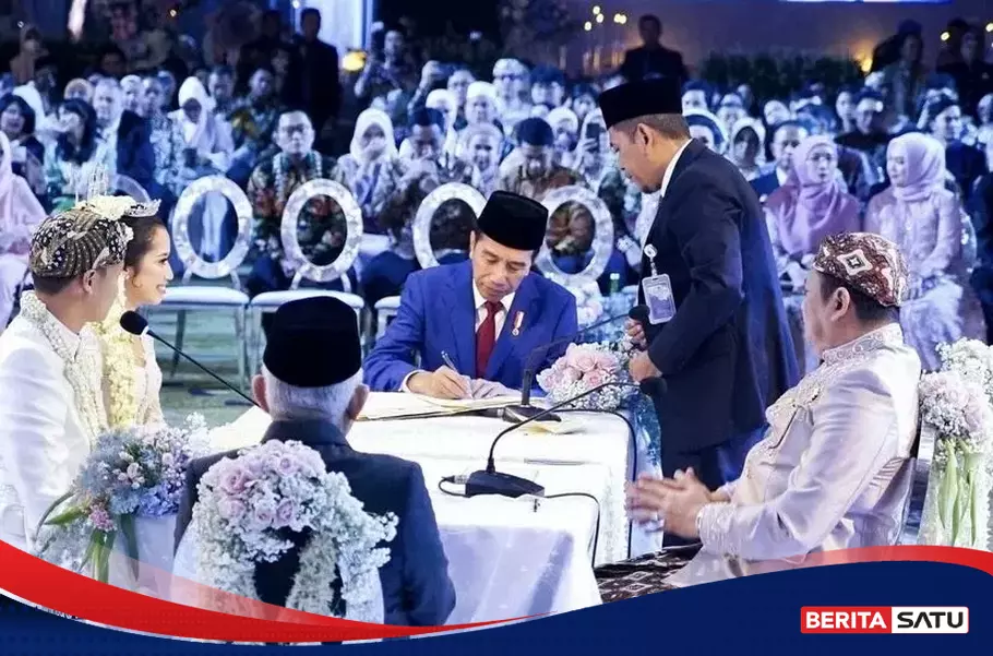 Jokowi and Ma'ruf Amin attend the wedding of MPR President Bamsoet's daughter