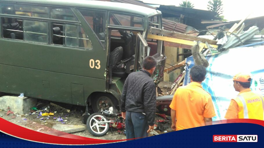 Bus TNI AD Penyebab Kecelakaan Puncak Diduga Rem Blong