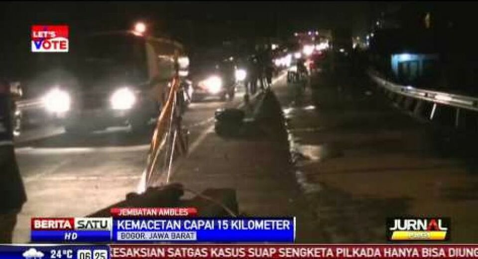 Jembatan Putus, Lalu Lintas Macet 15 Kilometer