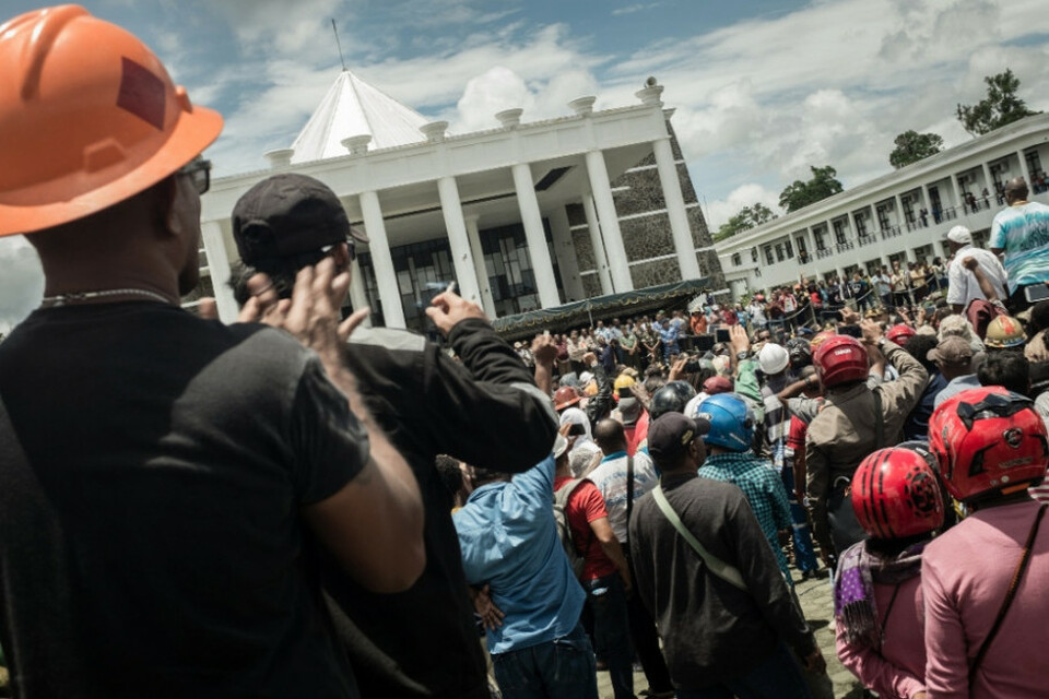Unjuk rasa karyawan PT Freeport Indonesia.