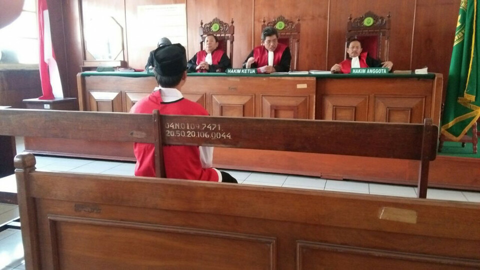Suasana sidang di Pengadilan Negeri Jakarta Utara dengan terdakwa Suparman.