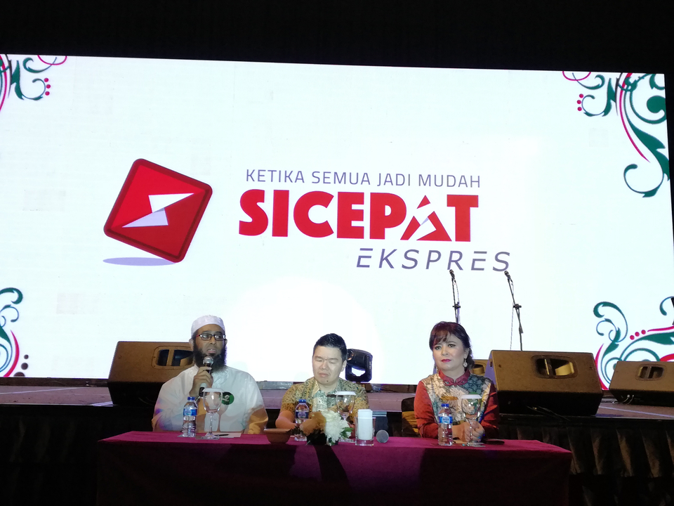 Konferensi pers perayaan empat tahun SiCepat Ekpress, di Jakarta, 21 Februari 2018.