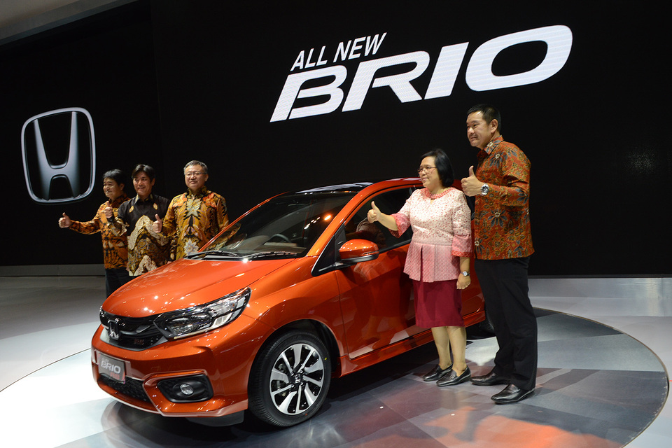 Peluncuran All New Brio dalam pameran otomotif tahunan Gaikindo Indonesia International Auto Show (GIIAS) 2018 di Indonesia Convention Exhibition (ICE), BSD City, Serpong, Tangerang, Banten, 2 Agustus 2018.
