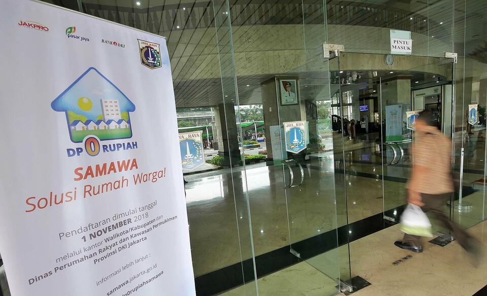 Pendaftaran Program rumah DP 0 Rupiah atau Solusi Rumah Warga (Samawa) di gedung Walikota Jakarta Pusat, Kamis 2 November 2018.