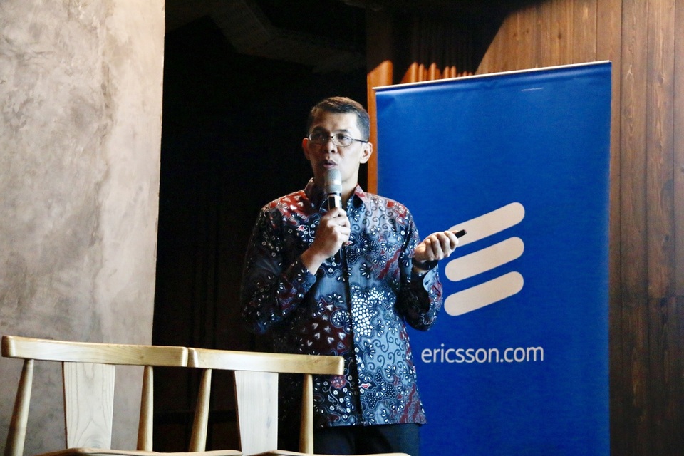 Head of Network Solutions Ericsson Indonesia Ronni Nurmal menjelaskan ConsumerLab baru, 5G Consumer Potential di Jakarta, Selasa (21/5/2019). 