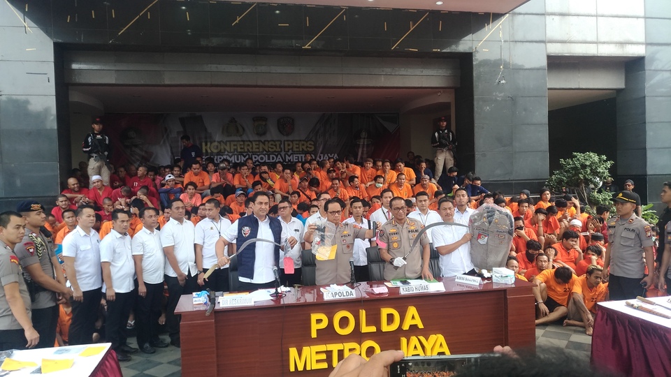 Polda Metro Jaya menggelar konferensi pers terkait Operasi Sikat Jaya 2019, Senin 25 November 2019.