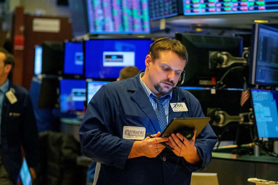 Ilustrasi bursa saham AS Wall Street.