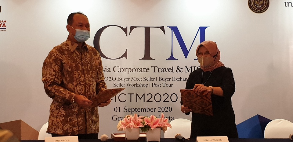 Kementerian Pariwisata dan Ekonomi Kreatif bekerja sama dengan PT Biztrips Teknologi Multimedia Solusi menyelenggarakan Indonesia Corporate Travel and MICE (ICTM) guna membangkitkan kembali sektor pariwisata dan ekonomi kreatif yang terdampak pandemi. 