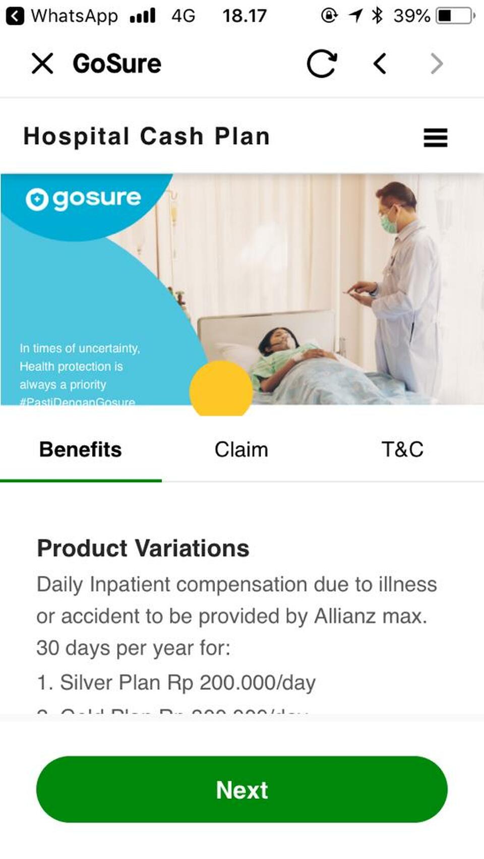 Allianz Life Hadirkan Asuransi Rawat Inap Rumah Sakit Lewat GoSure