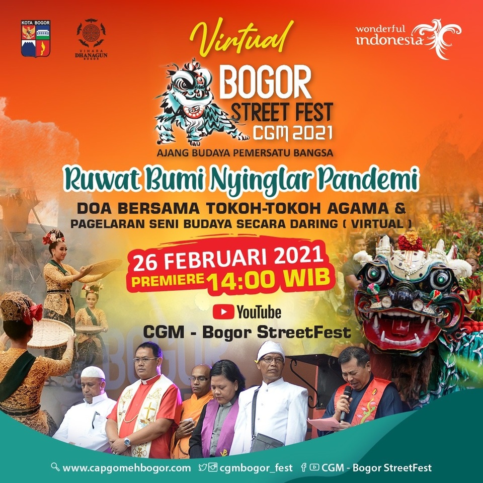 Para tokoh agama di Bogor akan doa bersama saat Pesta Rakyat Cap Go Meh (CGM), Kamis, 26 Februari 2021.