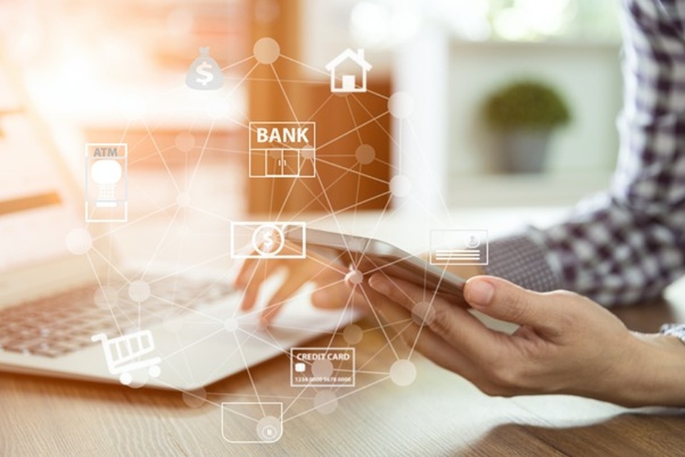 Ilustrasi aplikasi perbankan digital.  