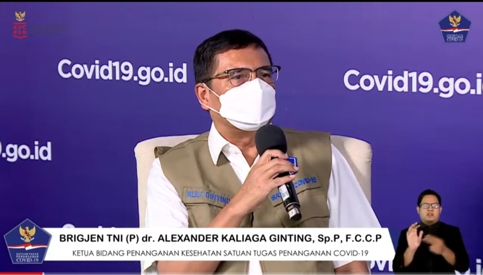 Ketua Bidang Penanganan Kesehatan Satuan Tugas Penanganan Covid-19, Alexander Kaliaga Ginting.