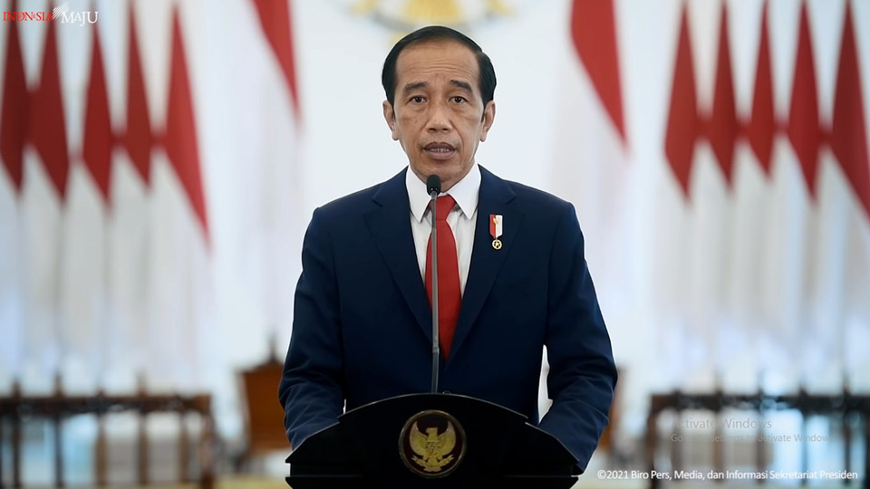 Presiden Jokowi berpidato di Sidang Majelis Umum ke-76 PBB secara daring  dari Istana Kepresidenan Bogor, Kamis 23 September 2021.