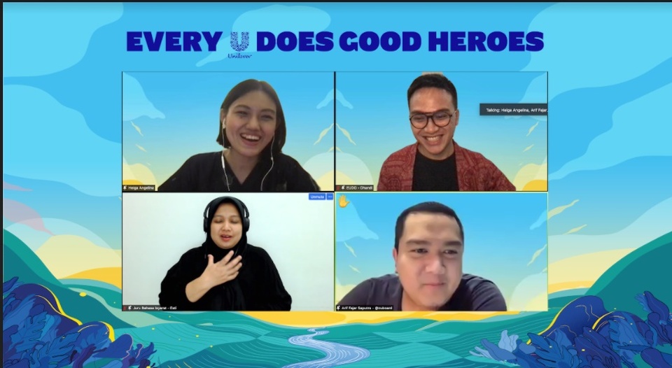 Dalam rangkaian program mentoring Every U Does Good Heroes serial The Journey, Unilever Indonesia menghadirkan Helga Angelina, seorang sociopreneur yang aktif menyuarakan tentang gaya hidup sehat dan ramah lingkungan untuk berbagi ilmu mengenai Strategic Thinking and Sustainable Business kepada para 100 peserta terpilih.