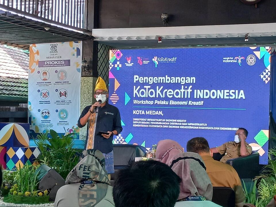 Menprekraf Sandiaga Uno di Workshop  KaTa Kreatif Indonesia di Medan.