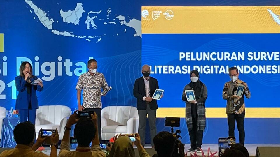 Peluncuran Indeks Literasi Digital 2021 di Jakarta, Kamis, 20 Januari 2022.