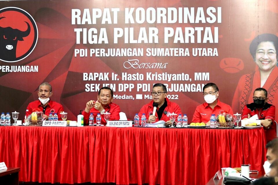 Pimpin Rakor Pdip Sumut Hasto Gelorakan Semangat Gerakan Mengakar Ke