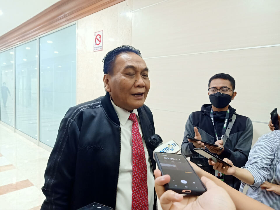 Ketua Bappilu PDIP Bambang Wuryanto atau Bambang Pacul saat ditemui wartawan di Kompleks Parlemen, Senayan, Jakarta, Jumat, 30 Maret 2022.