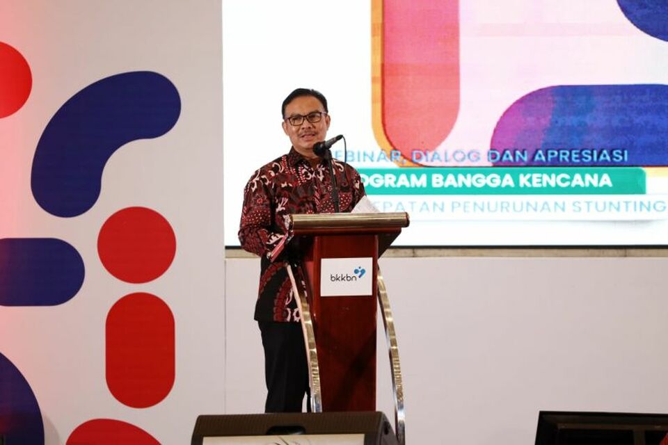 Kepala Badan Kependudukan dan Keluarga Berencana Nasional (BKKBN) Hasto Wardoyo, saat memberikan kata sambutan di Kota Medan, Sumatera Utara, Rabu, 6 Juli 2022.