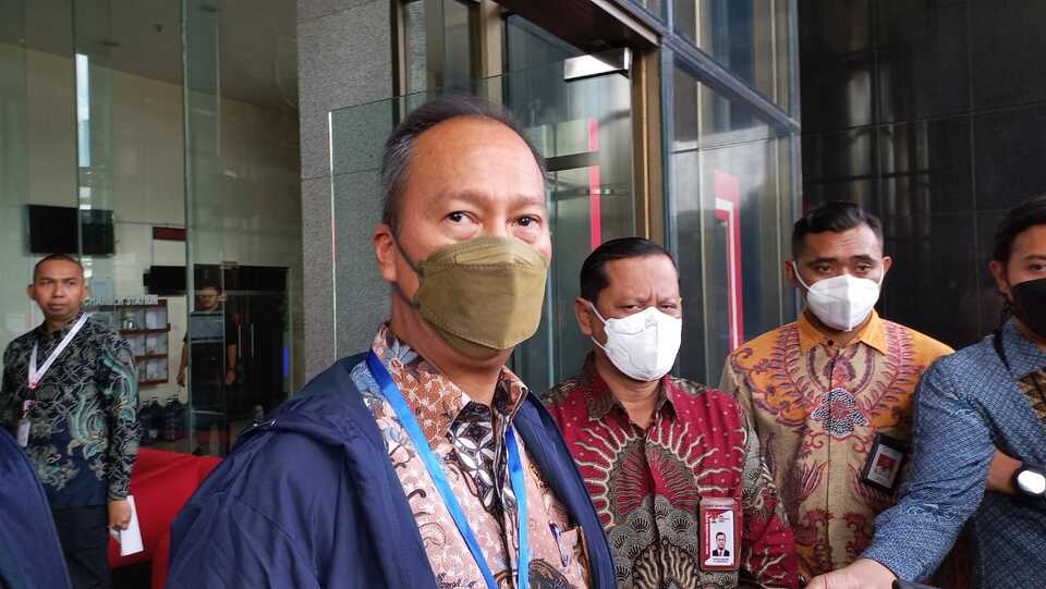 Menteri Perindustrian Agus Gumiwang Kartasasmita di Gedung Merah Putih KPK, Jakarta, Kamis, 14 Juli  2022.