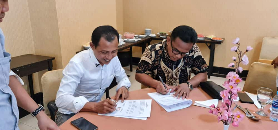 Penandatanganan kerja sama antara Induk Koperasi Tenaga Kerja Bongkar Muat (Inkop TKBM) dengan PT. Retsan Cipta Sinergi.